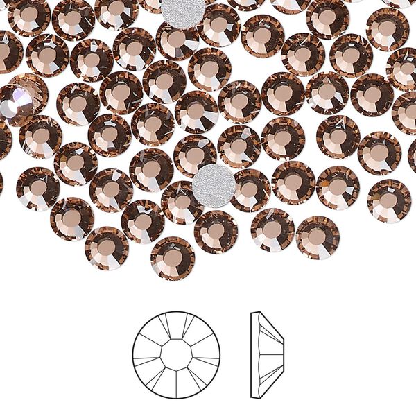 Flat back 1pkg1440, dusty rose foil back Preciosa Viva 12&reg; Czech crystal rhinestone 4.6-4.8mm chaton rose round SS20 image number 0