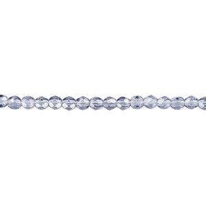 Bead, Czech fire-polished glass, Montana blue, 3mm faceted round. Sold per 15-1/2" to 16" strand.