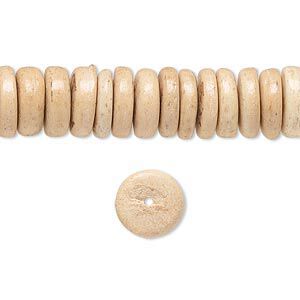 Bead, coconut palm wood (coated), 10x3mm rondelle. Sold per pkg of (3) 15-1/2" to 16" strands.
