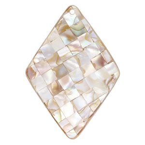 Focal, black lip shell / gold lip shell / mother-of-pearl shell (assembled) 1pkg1, 67x47mm-72x50mm single-sided concave diamond.