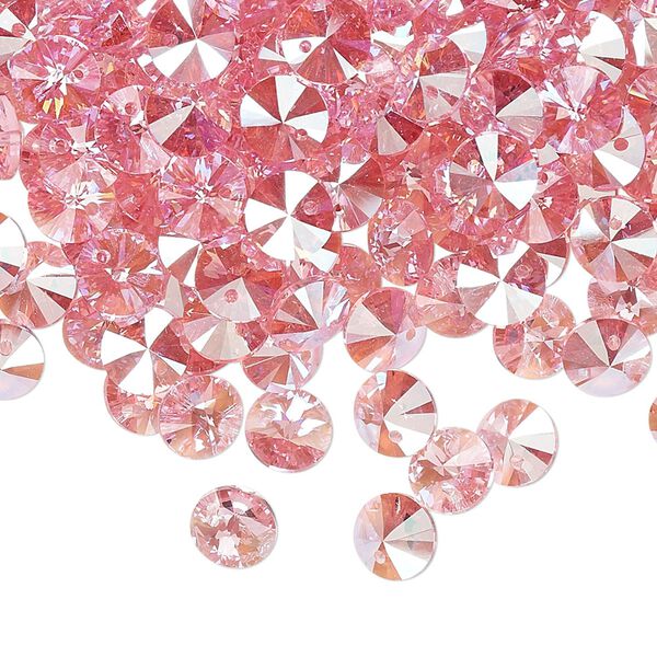 Drop 720pk light rose shimmer, Swarovski&reg; 6mm pendant mini disk 6428 image number 1