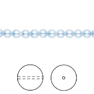 Pearl 500pk light blue, Crystal Passions&reg; 4mm round 5810