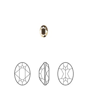 Fancy stone 1pkg4 crystal aurum foil back, Crystal Passions&reg; 6x4mm oval 4120