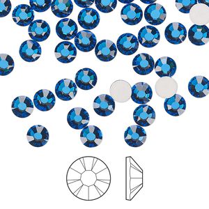 Flat back 1440pk Capri blue foil back, Preciosa MAXIMA Czech crystal rhinestone 4.6-4.8mm chaton rose round SS20