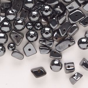 Hemalyke&trade; 1pkg1, top-drilled / center-drilled chip bead 2.5 oz mix small to medium