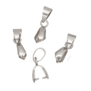 Bail, ice-pick, stainless steel, 18x4mm with 6mm grip length and soldered bail. Sold per pkg of 4.
