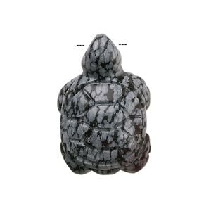 Snowflake obsidian 1pkg1, top-drilled 3D turtle focal natural 28x17mm-32x20mm