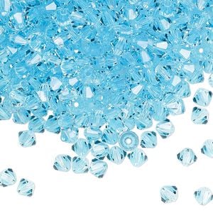 Bead 144pk aqua bohemica, Preciosa Czech crystal 4mm bicone