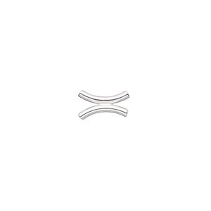 Bead 1pkg4 sterling silver-filled, 9x5mm double curved tube