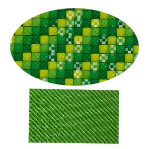 Adhesive sheet, My Style Deco Art&trade;, peel-off, resin and glue, green ombre, 8 x 4-3/4 inch rectangle, 1.8mm thick. Sold individually.