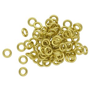 Jump ring 1pkg100 brass, 4.5mm round, 18 gauge / 2.5mm inside diameter
