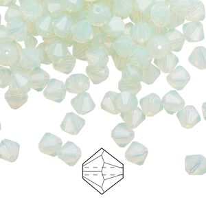 Bead 144pk chrysolite opal, Preciosa Czech crystal 5mm bicone
