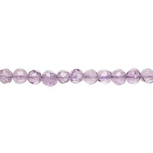 Amethyst 1pkg1, hand-cut faceted round bead natural 15 inch 4-5mm