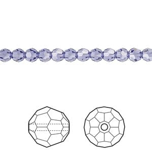 Bead 12pk tanzanite, Crystal Passions&reg; 4mm round 5000