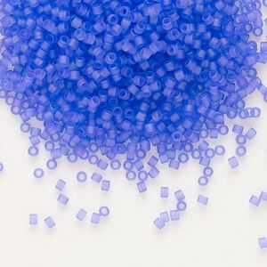 Seed bead, Delica&reg; 1pkg250g glass, #11 round, translucent matte purple aqua / outside dyed (DB-0783)