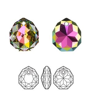 Drop 1pk crystal vitrail medium, Crystal Passions&reg; 16x13.5mm pendant majestic 6436