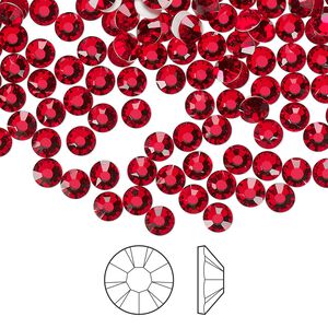 Flat back 1440pk light Siam foil back, Preciosa MAXIMA Czech crystal rhinestone 3.8-4mm chaton rose round SS16