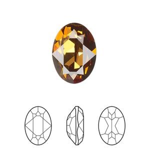Fancy stone 6pk light amber foil back, Crystal Passions&reg; 18x13mm oval 4120