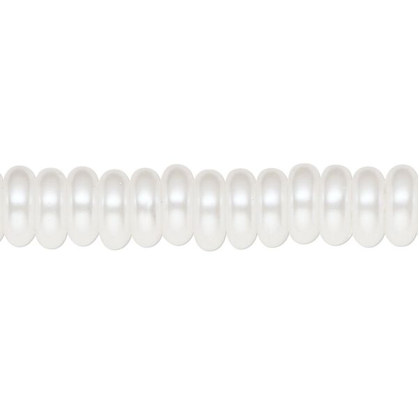 Pearl 1pk white, Celestial Crystal&reg; 8x3mm rondelle 15.5-16 inch image number 0