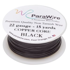 Wire, ParaWire&trade;, black enamel copper, round, 22 gauge. Sold per 15-yard spool.