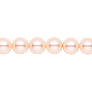 Pearl 250pk peach, Swarovski&reg; 8mm round 5810