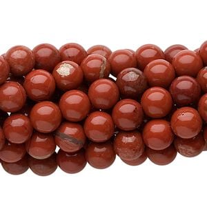 Red jasper 1pkg10, round bead natural 15.5-16 inch 6mm