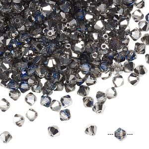 Bead 48pk crystal heliotrope, Preciosa Czech crystal 4mm bicone