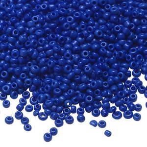 Seed bead, Ming Tree&trade;, glass, pkg/1 pound, #11 round, opaque blue.