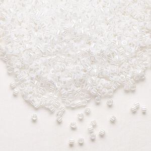 Seed bead, Delica&reg;, glass, pkg/50g, #11 round, opaque luster white pearl (DB-0201).