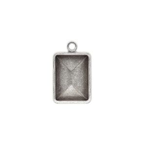 Drop, Almost Instant Jewelry&reg;, antique silver-plated brass, 16.5x12.5mm rectangle with 14x10mm rectangle setting. Sold per pkg of 4.