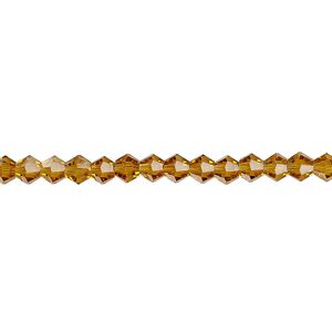 Bead 1pk transparent gold, Celestial Crystal&reg; 4mm bicone 15.5-16 inch