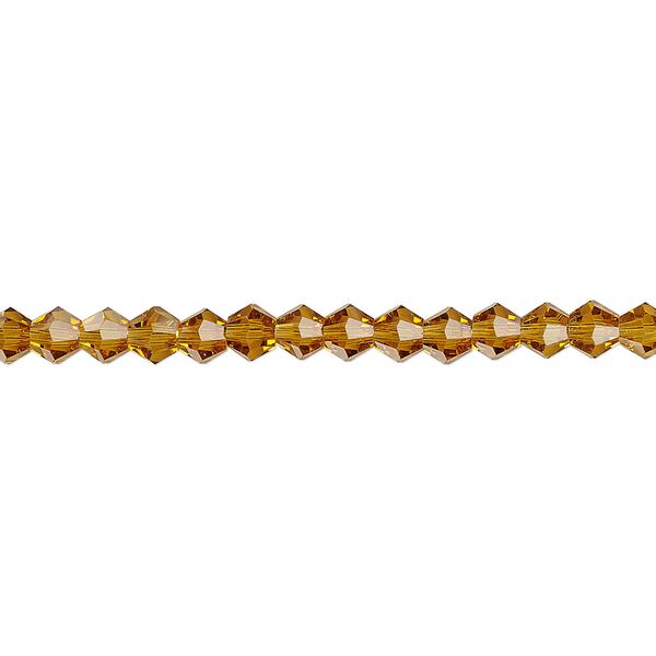Bead 1pk transparent gold, Celestial Crystal&reg; 4mm bicone 15.5-16 inch image number 0