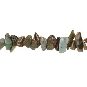 Green "opal" 1pkg1, chip bead natural 36 inch small