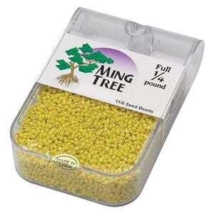 Seed bead, Ming Tree&trade;, glass, pkg/1/4 pound, #11 round, opaque luster yellow.