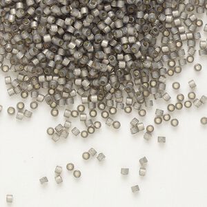 Seed bead, Delica&reg; 1pkg7.5g glass, #11 round, translucent silver-lined rustic grey / outside dyed (DB-0631)