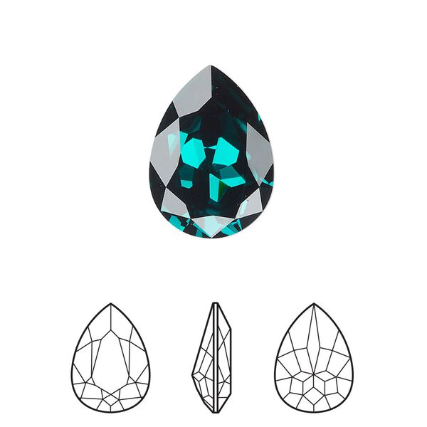 Fancy stone 6pk emerald foil back, Crystal Passions&reg; 18x13mm pear 4320 image number 0