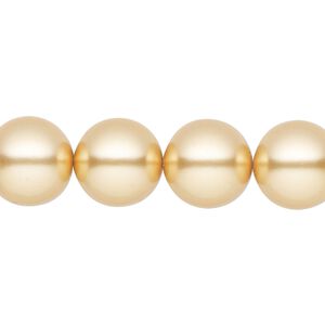 Pearl 30pk gold, Preciosa Czech crystal 12mm round