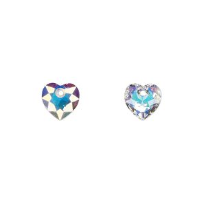 Drop 4pk crystal AB, Crystal Passions&reg; 8mm pendant heart cut 6432