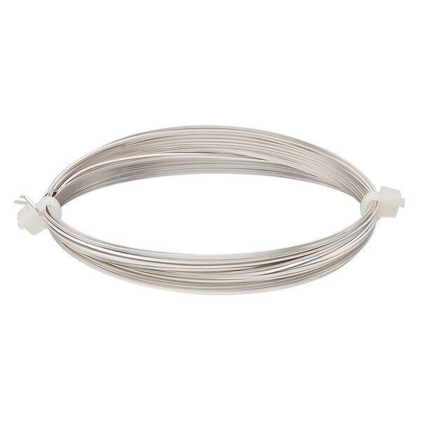 Wire, Beadalon&reg;, silver-plated copper, half-hard, square, 24 gauge. Sold per 4-meter section. image number 0