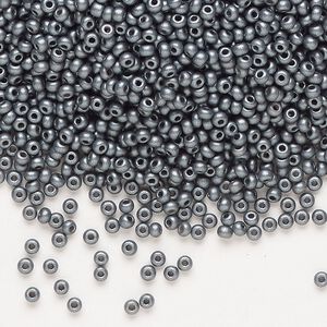 Seed bead, Preciosa Ornela Czech glass, pkg/500g, #11 rocaille, opaque PermaLux dyed black chalkwhite, (22022).