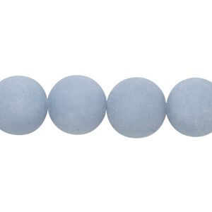 Angelite 1pkg1, matte round bead natural 8 inch 12mm