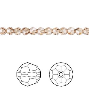 Bead 12pk light Colorado topaz, Crystal Passions&reg; 4mm round 5000