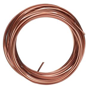 Wire, ParaWire&trade;, antiqued copper, square, 18 gauge. Sold per 7-yard section.