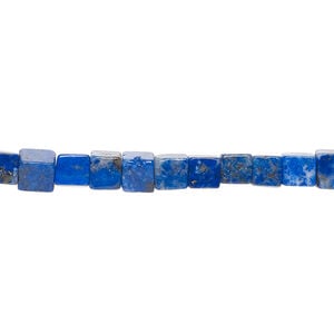 Lapis lazuli 1pkg1, cube bead natural 15.5-16 inch 4mm