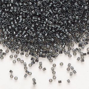 Seed bead, Delica&reg;, glass, pkg/7.5g, #11 round, translucent steel-lined luster crystal clear (DB-2394).