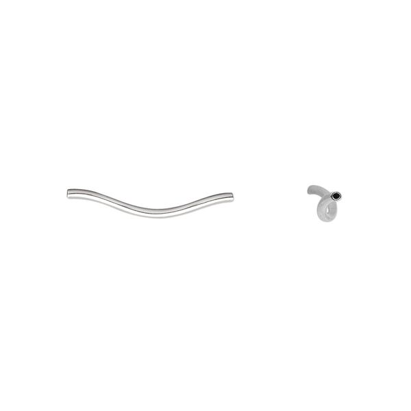 Bead 1pkg10 sterling silver, 17.5x1mm spiral tube image number 0