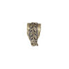Bail, ice-pick, antiqued brass, 15x8mm fancy shield with leafy vine design, 12mm grip length. Sold individually. image number 0