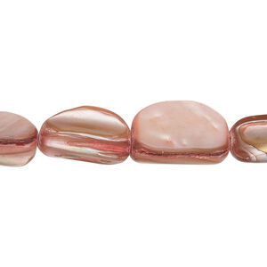 Mother-of-pearl shell 1pkg1, stick bead 14 inch dark blush 14x5mm-16x12mm
