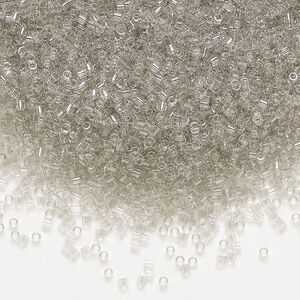 Seed bead, Delica&reg;, glass, pkg/250g, #15 round, transparent taupe (DBS-1111).