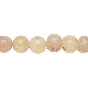 Bead, carnelian (dyed / heated), light, medium to large pebble, Mohs hardness 6-1/2 to 7. Sold per 13-inch strand.